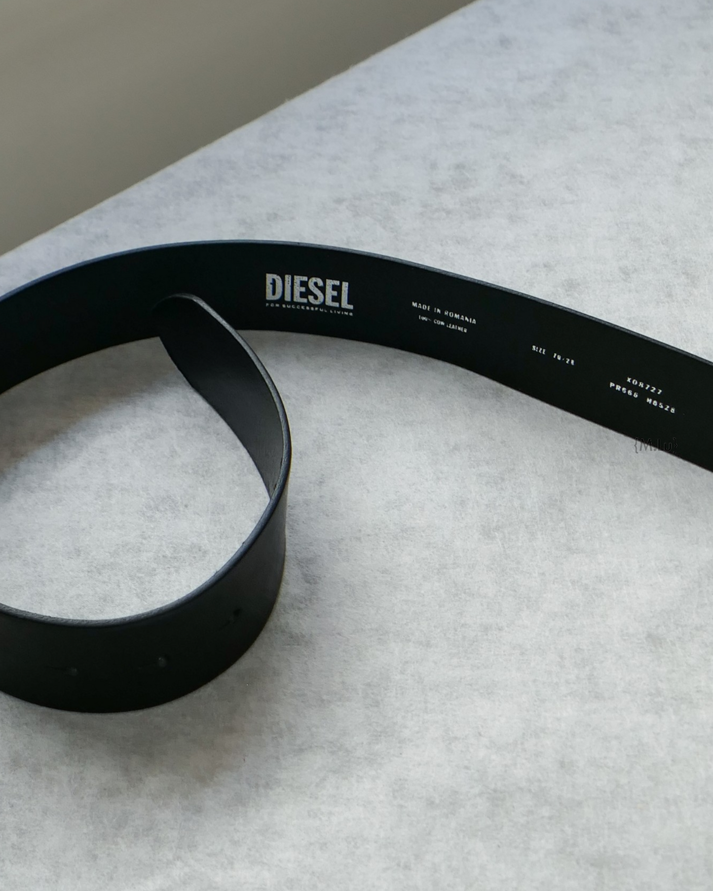 {M.Lu} Diesel B-1dr Leather Belt (Glossy Finish)