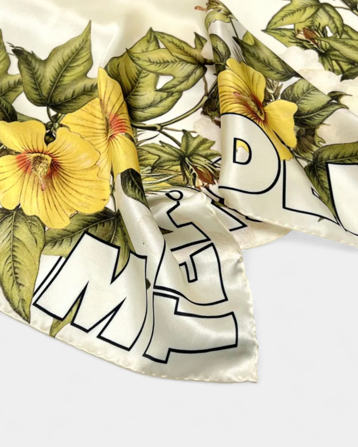 {M.Lu} Denim Tears Floral Logo Silk Scarf