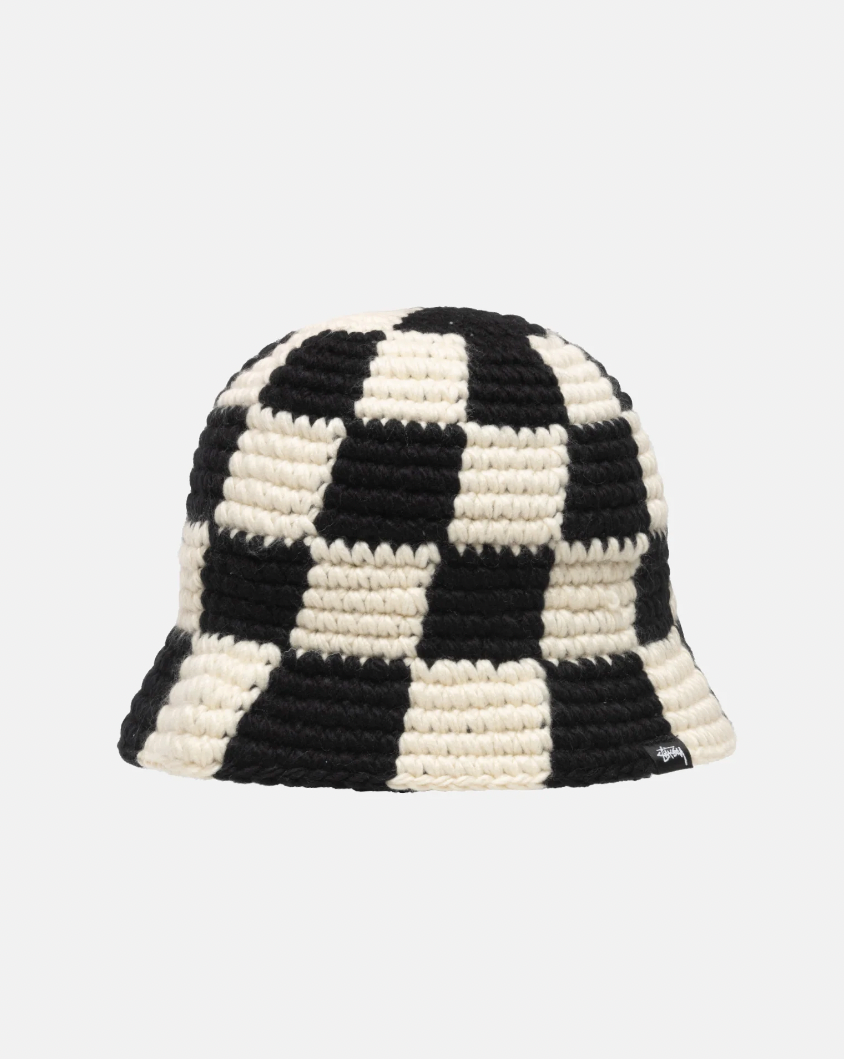 {M.Lu} Stüssy Checker Knit Bucket Hat