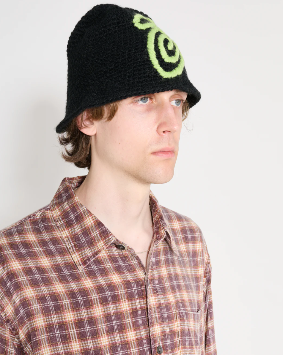 {M.Lu} Stüssy Swirly S Knit Bucket Hat