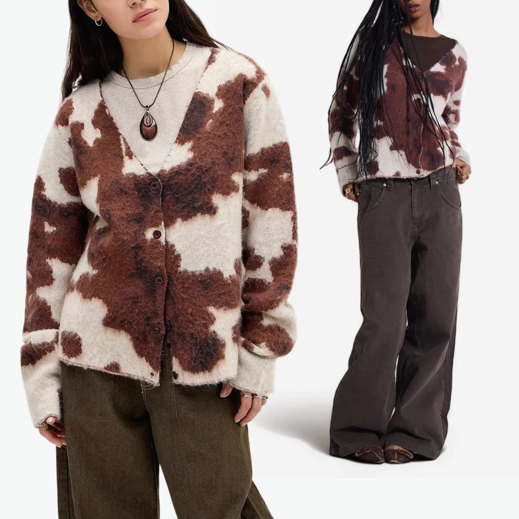 {M.Lu} Jaded London Cow Print Cardigan