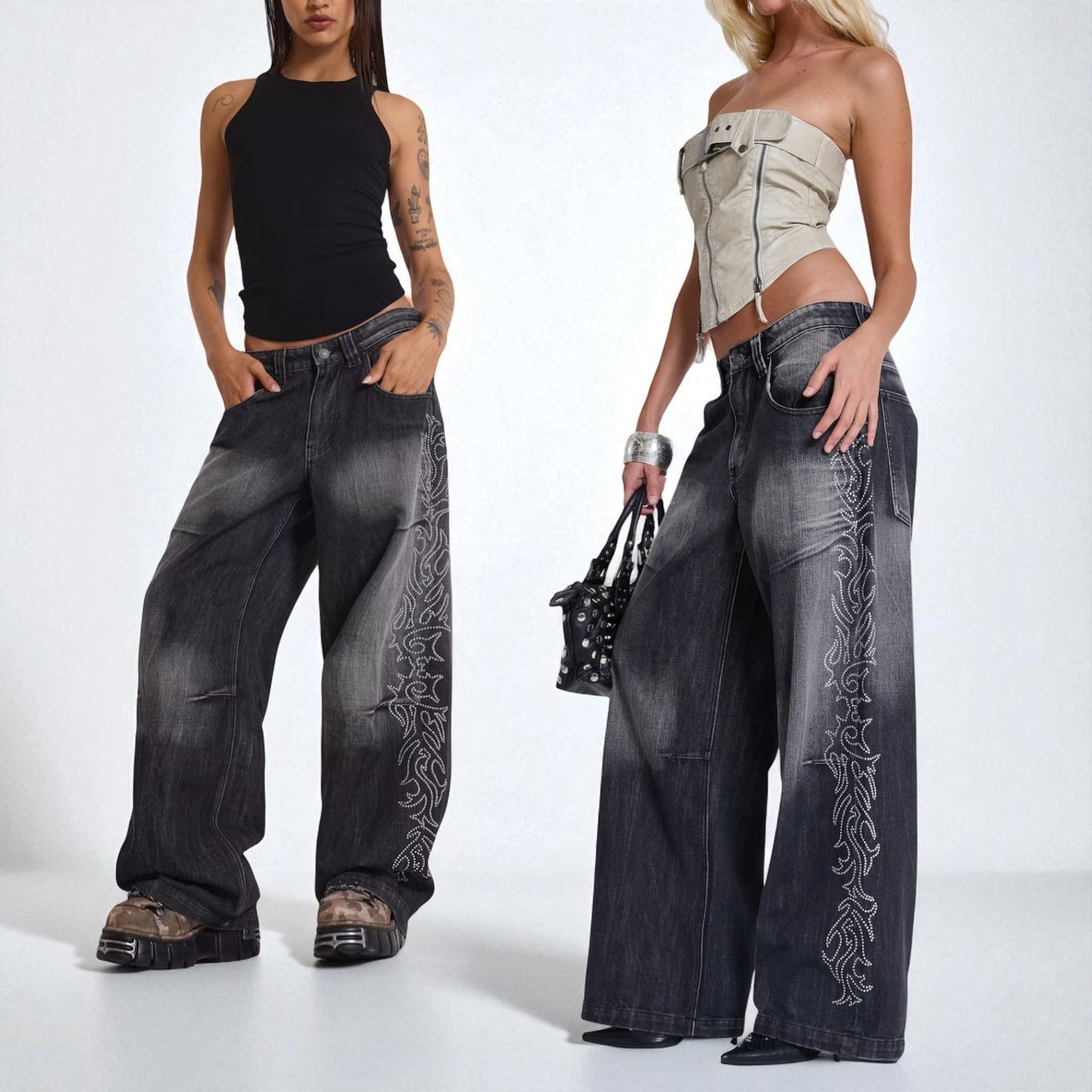 {M.Lu} Jaded London Crystalline Jeans