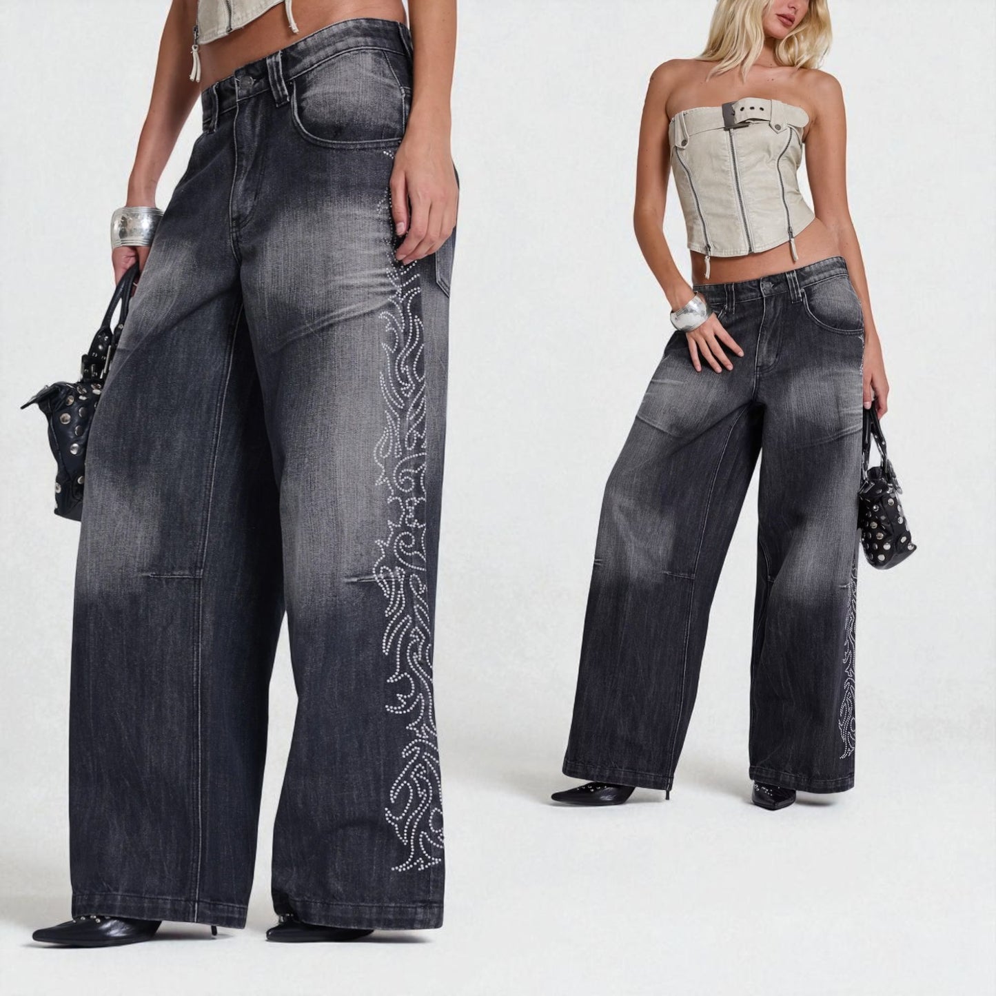{M.Lu} Jaded London Crystalline Jeans