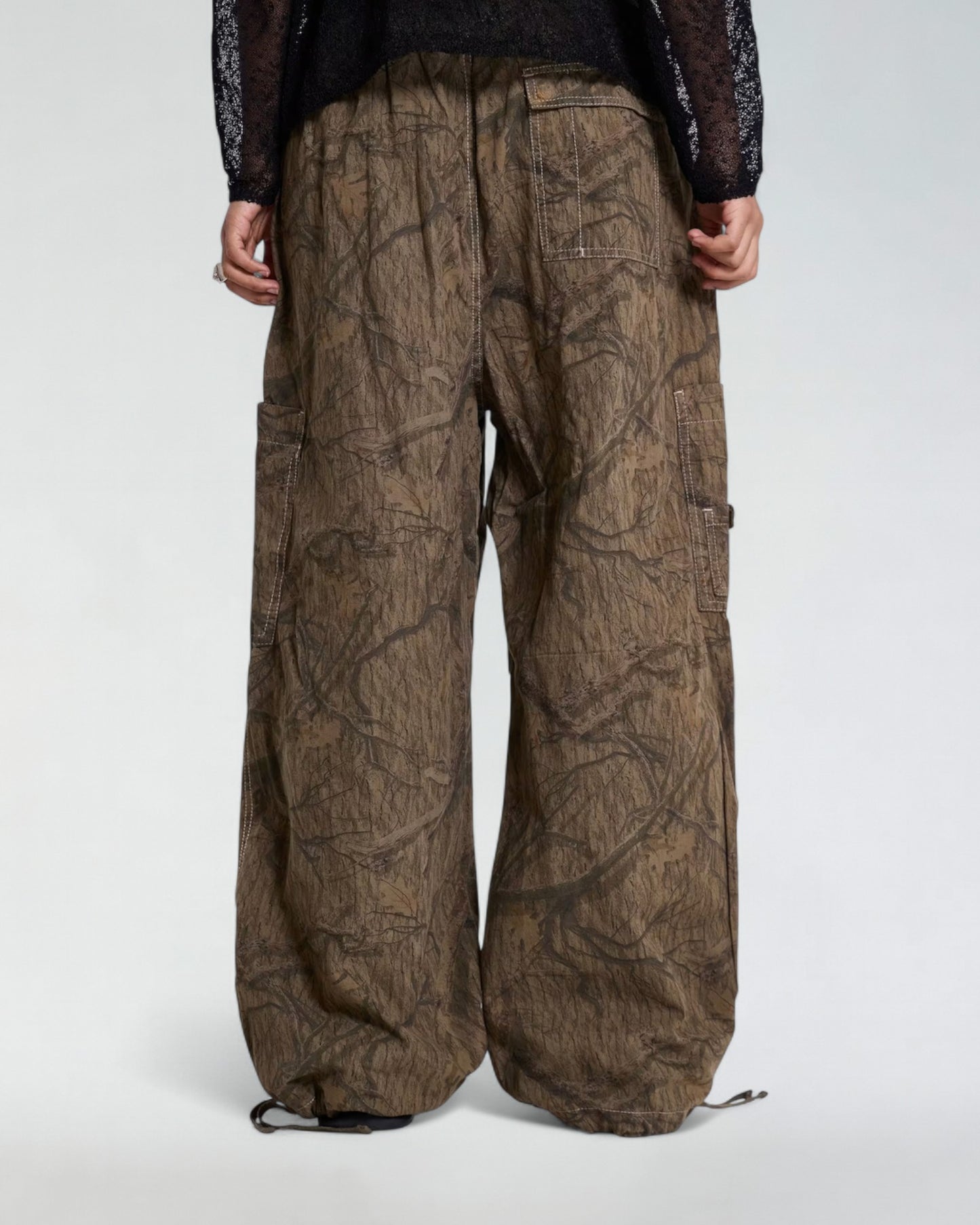 {M.Lu} Jaded London Forest Camo Parachute Pants