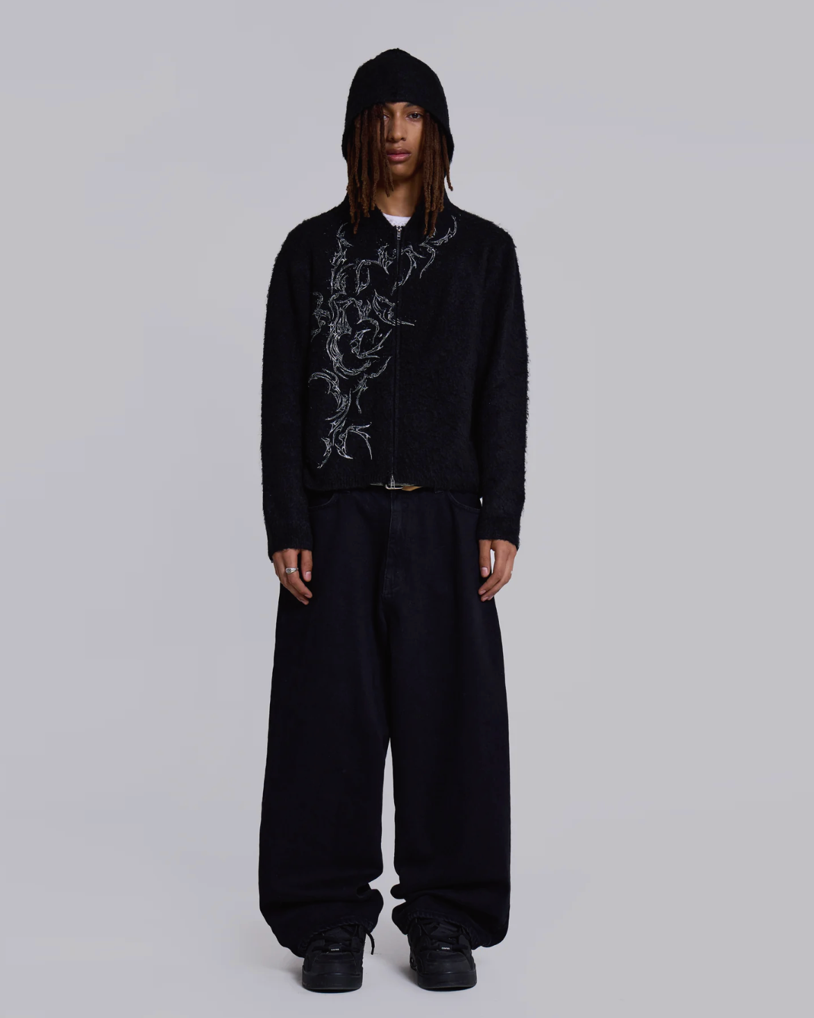 {M.Lu} Jaded London Mohair Zip-Up Hoodie