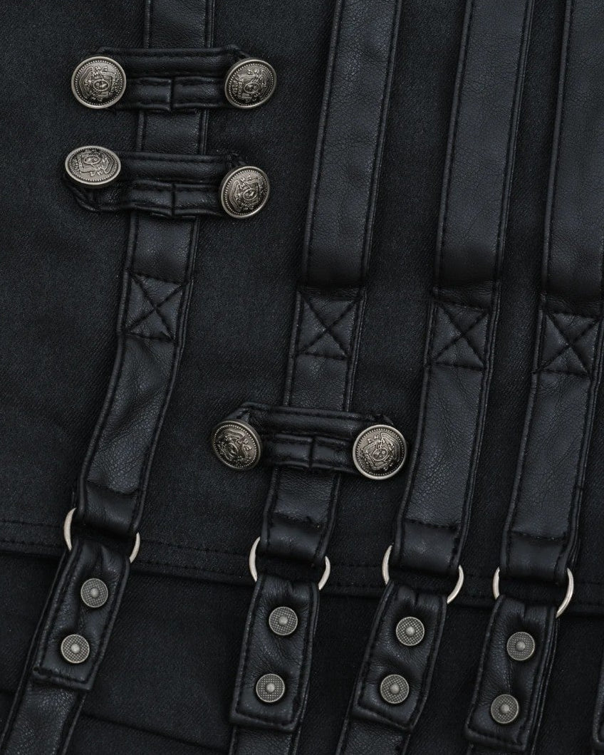 {M.Lu} Jaded London Drummer Coated Denim Messenger Bag
