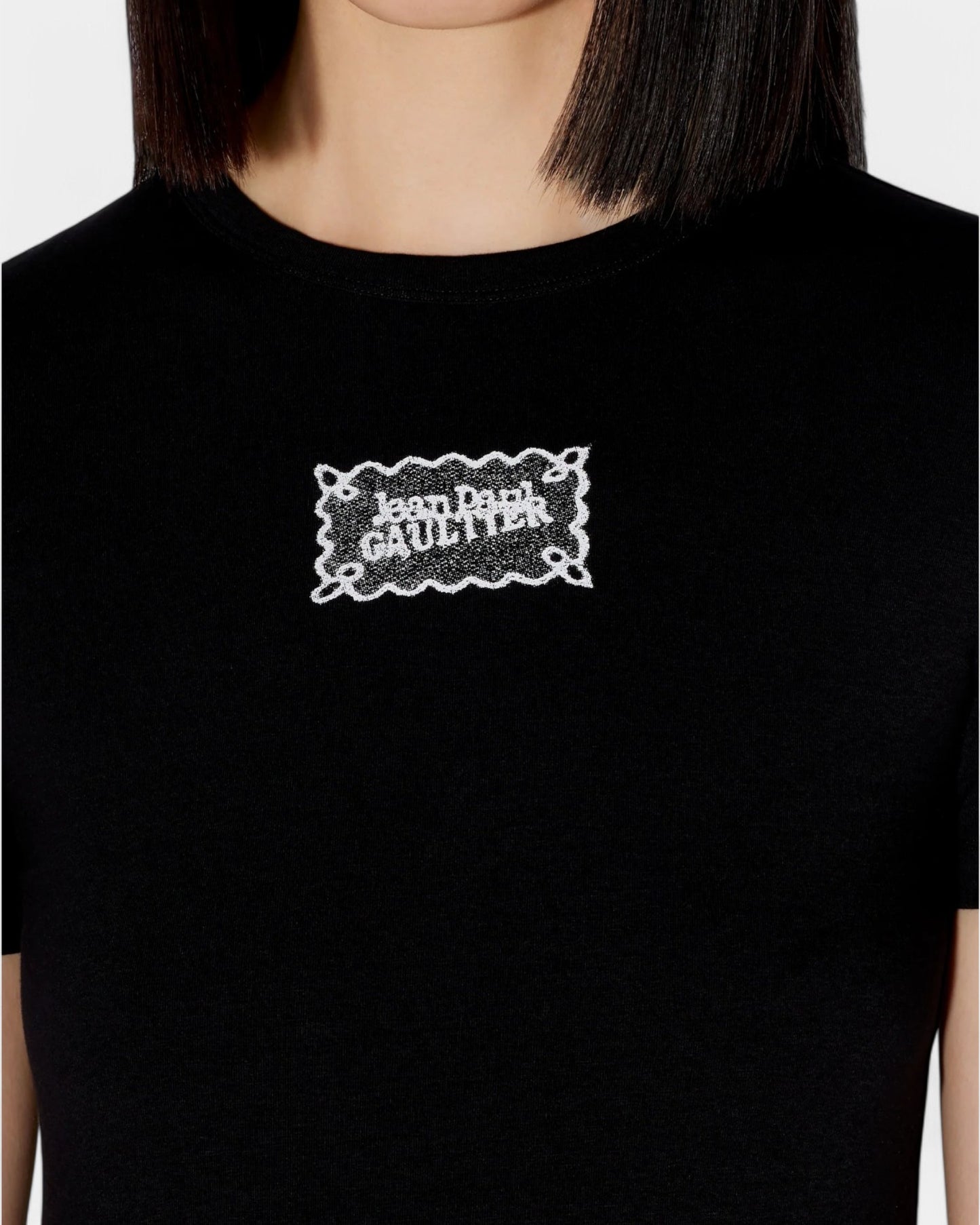 {M.Lu} Jean Paul Gaultier Lace Label Baby Tee T-shirt