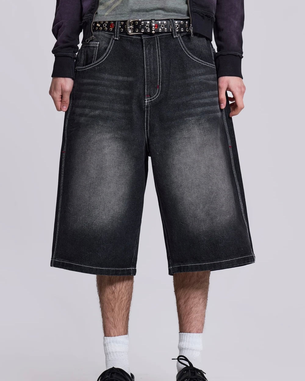 {M.Lu} Jaded London Graphic Denim Shorts
