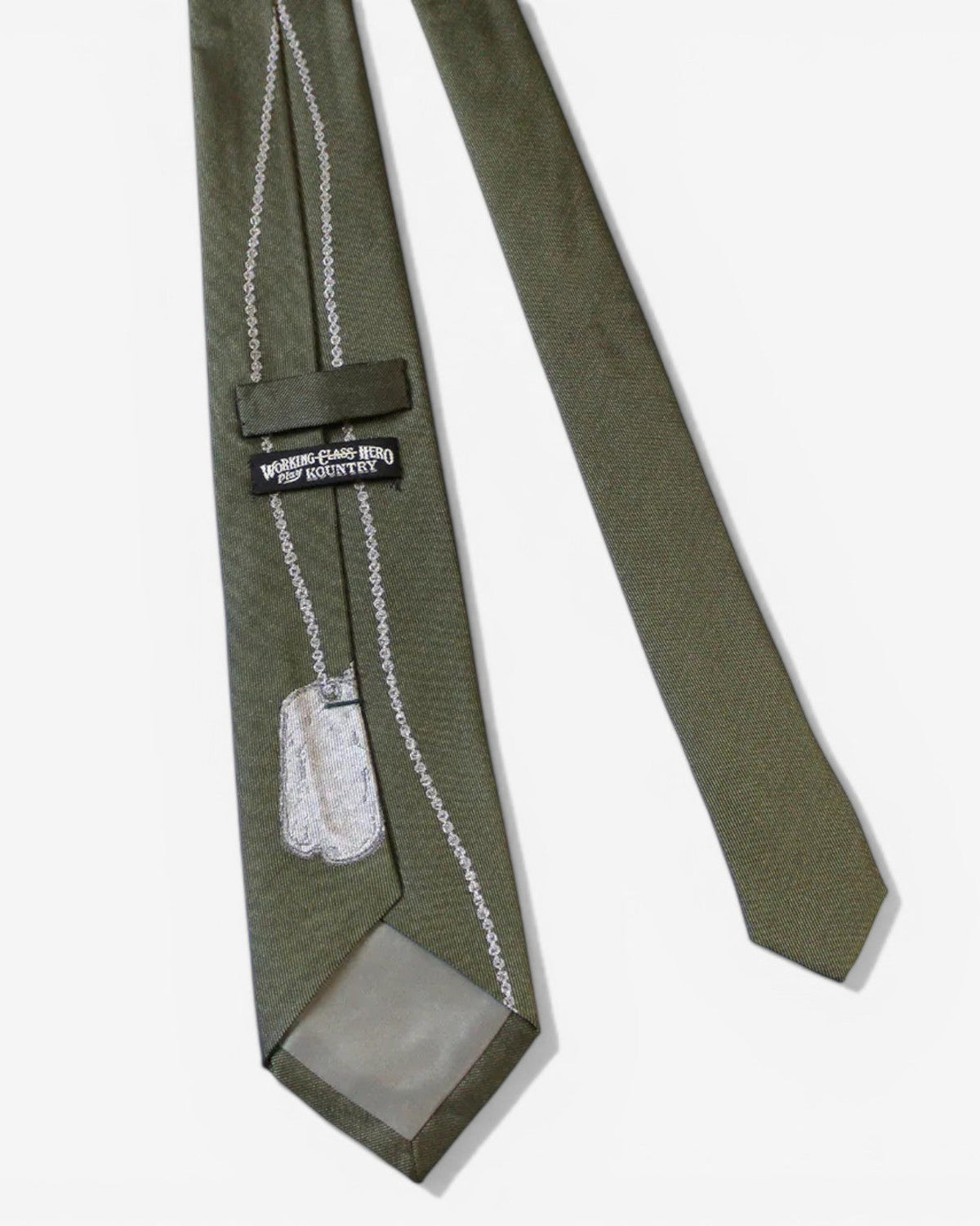 {M.Lu} Kapital Dog-Tag Silk Tie