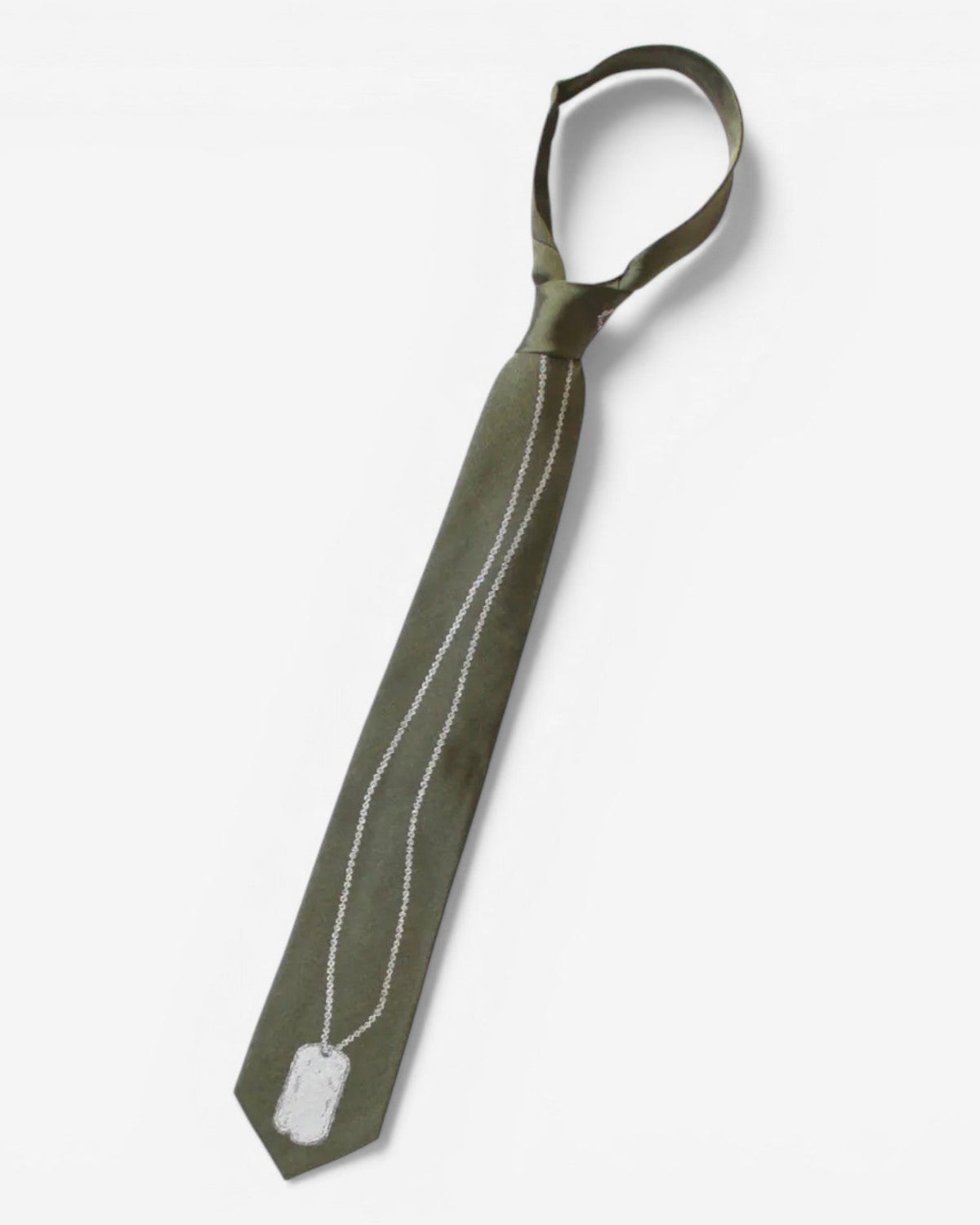 {M.Lu} Kapital Dog-Tag Silk Tie