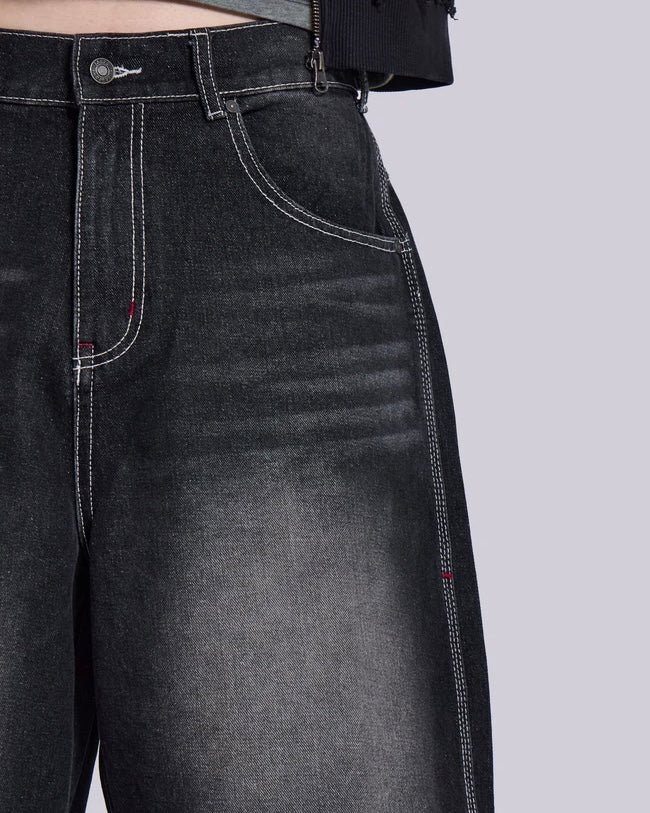 {M.Lu} Jaded London Graphic Denim Shorts