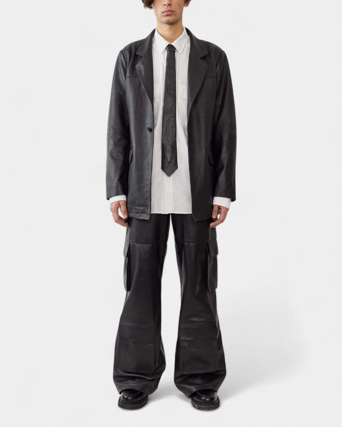 {M.Lu} Deadwood Leather Tie