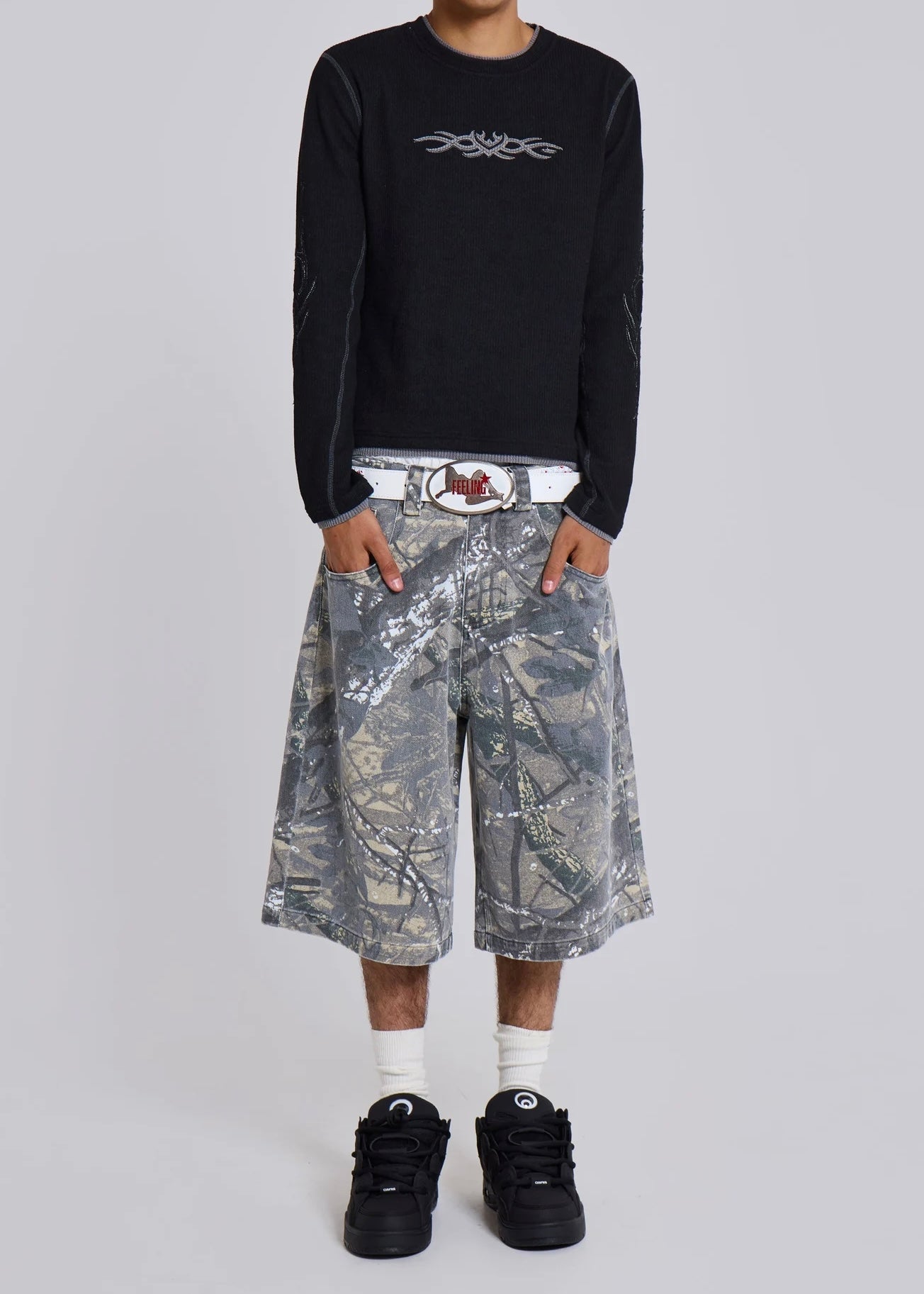 {M.Lu} Jaded London Camo Shorts