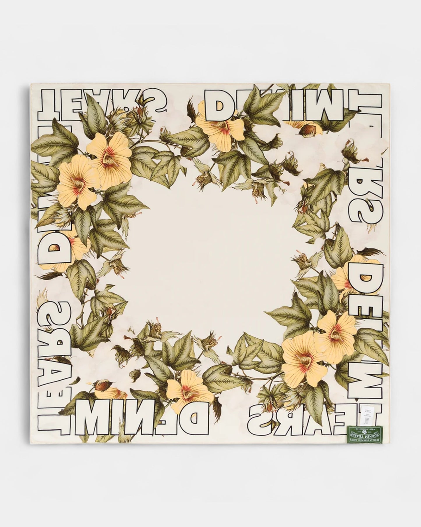 {M.Lu} Denim Tears Floral Logo Silk Scarf