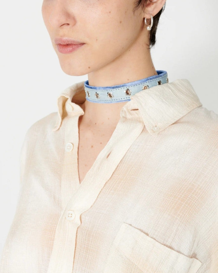 {M.Lu} Our Legacy Denim Flower Choker