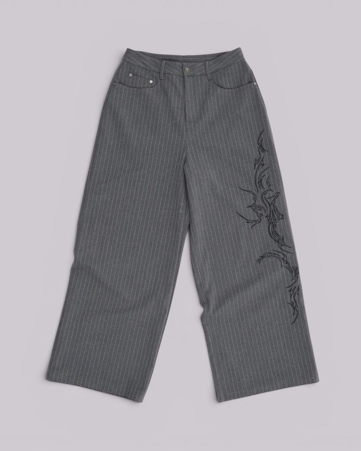 {M.Lu} Jaded London Tattoo Pinstripe Suit Pants