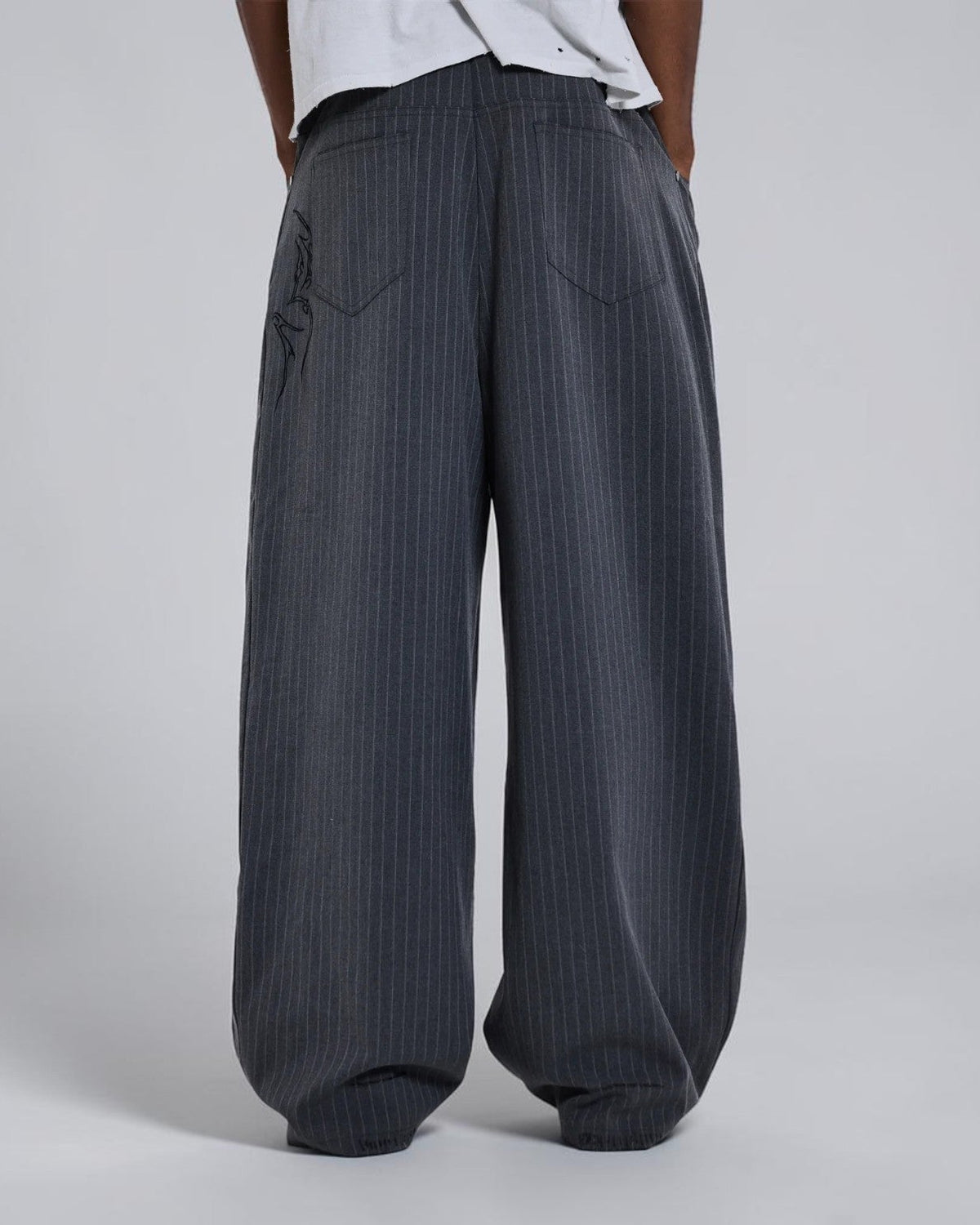 {M.Lu} Jaded London Tattoo Pinstripe Suit Pants