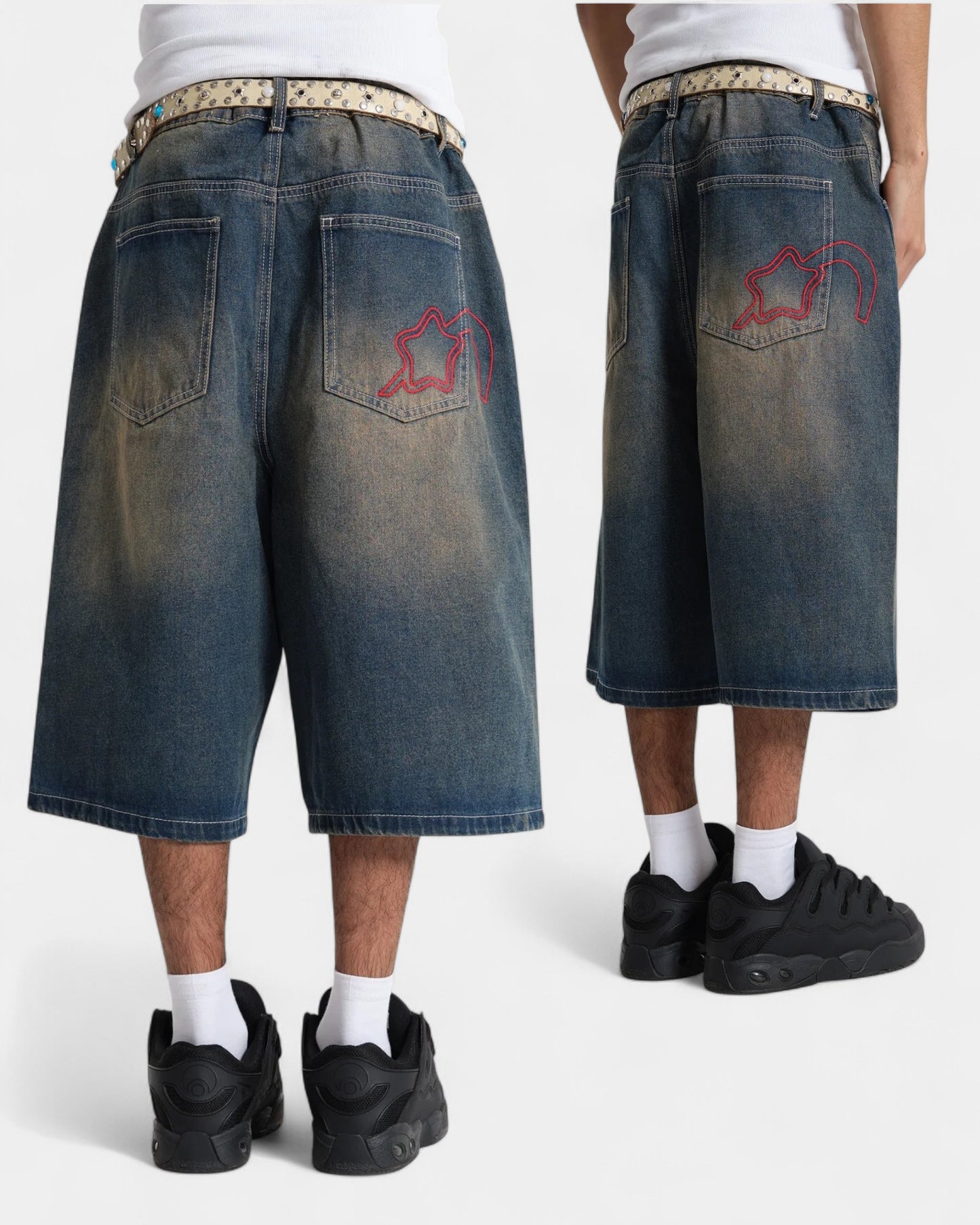 {M.Lu} Jaded London Graphic Denim Shorts