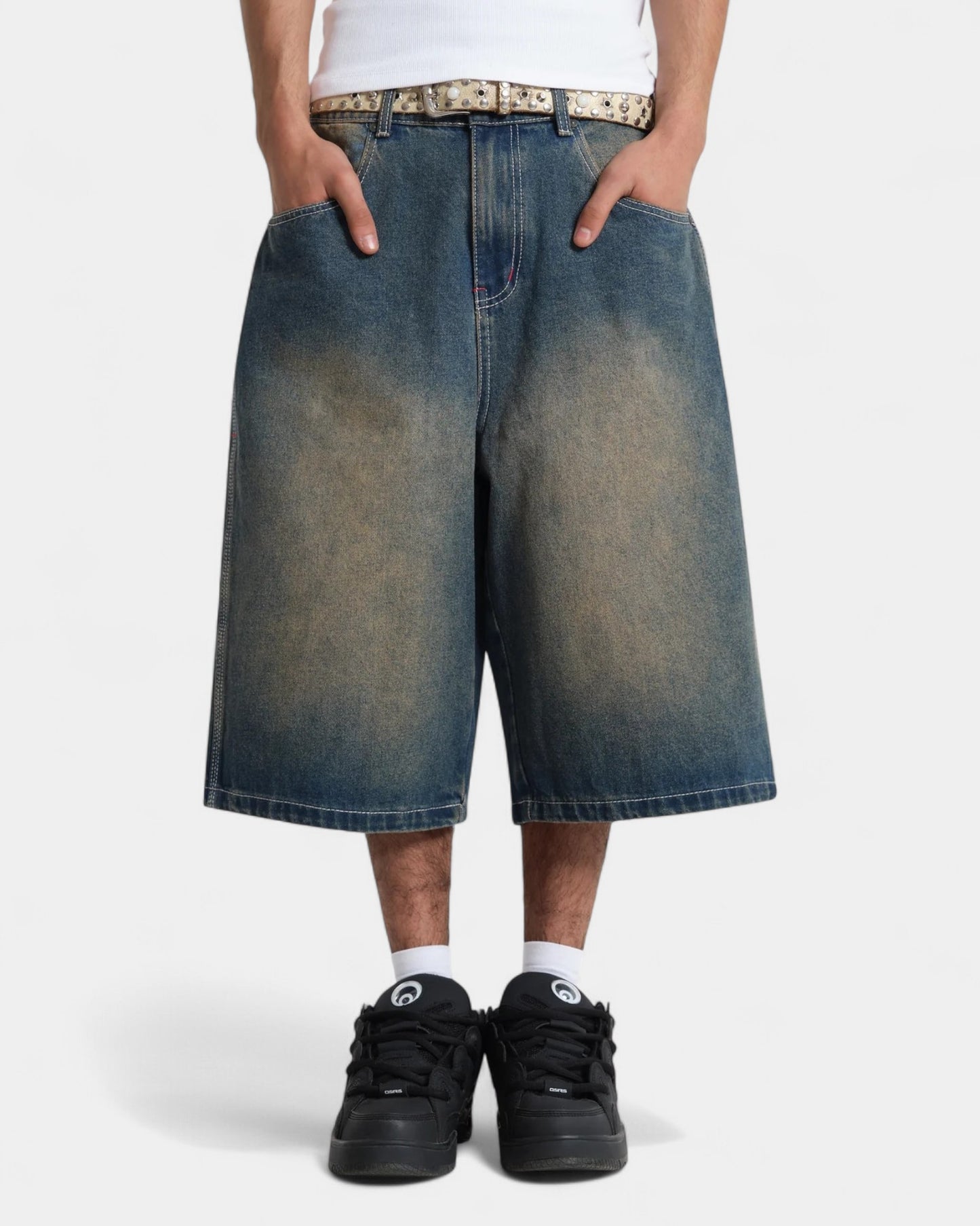 {M.Lu} Jaded London Graphic Denim Shorts