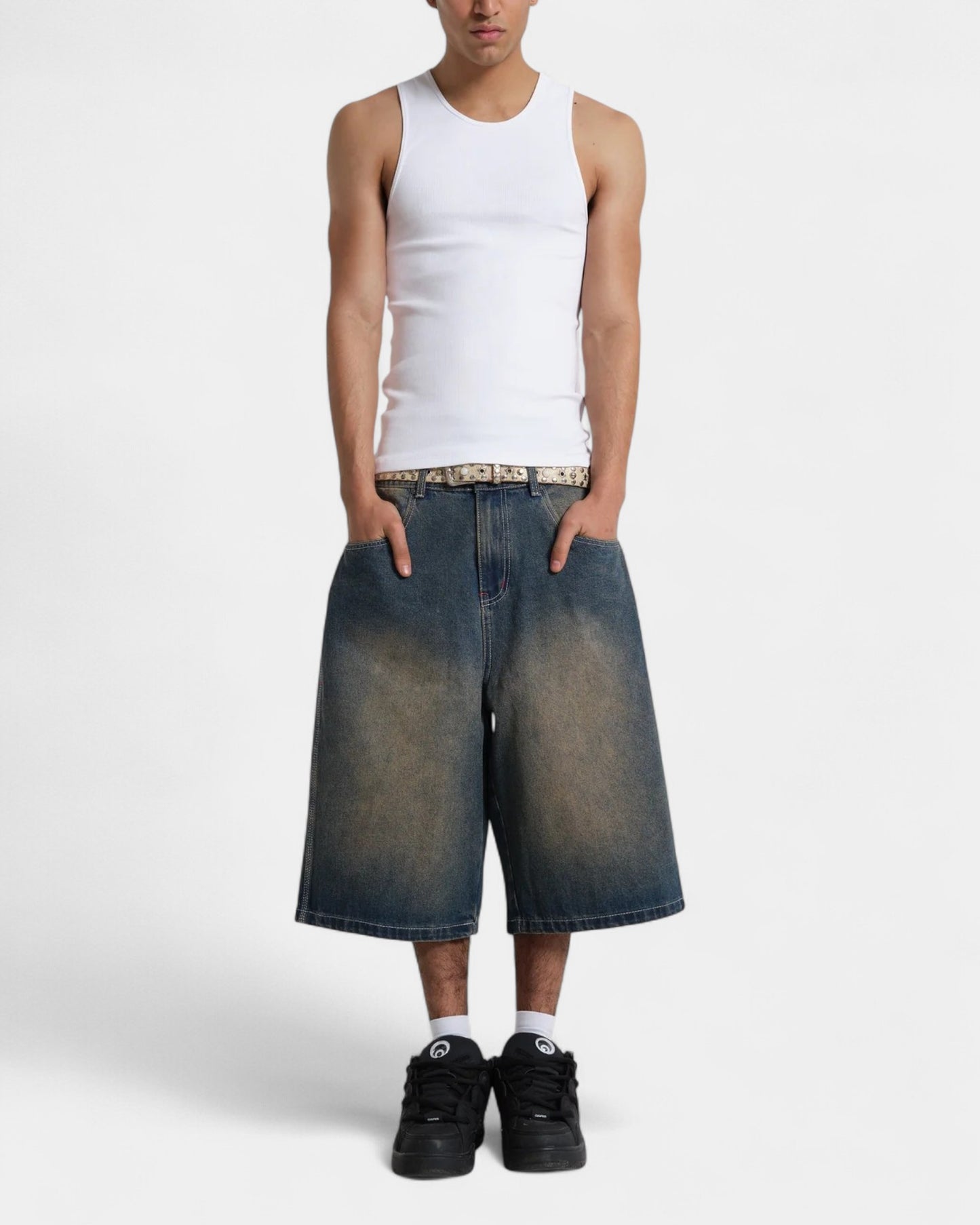 {M.Lu} Jaded London Graphic Denim Shorts