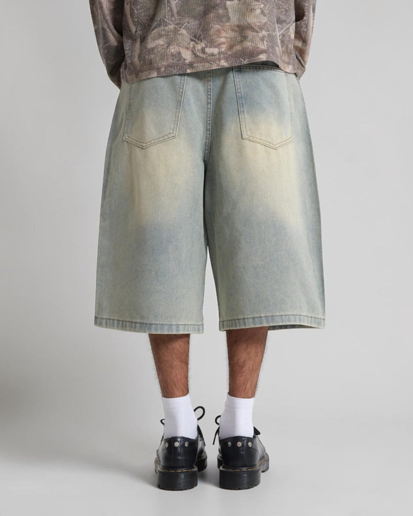 {M.Lu} Jaded London Light Wash Shorts