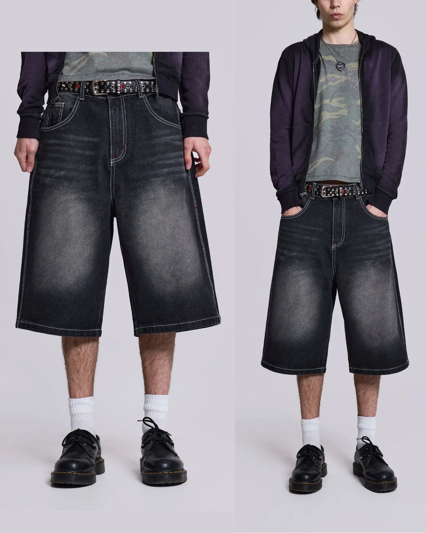 {M.Lu} Jaded London Graphic Denim Shorts