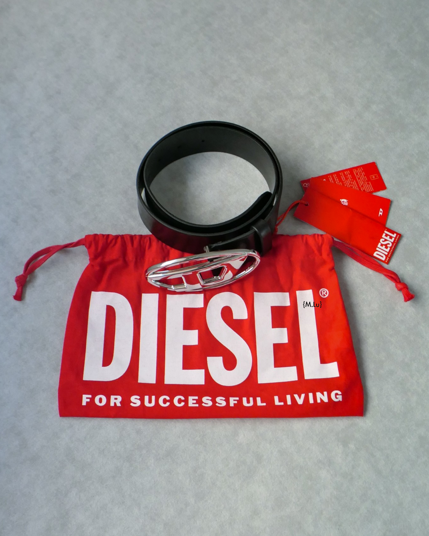{M.Lu} Diesel B-1dr Leather Belt (Glossy Finish)