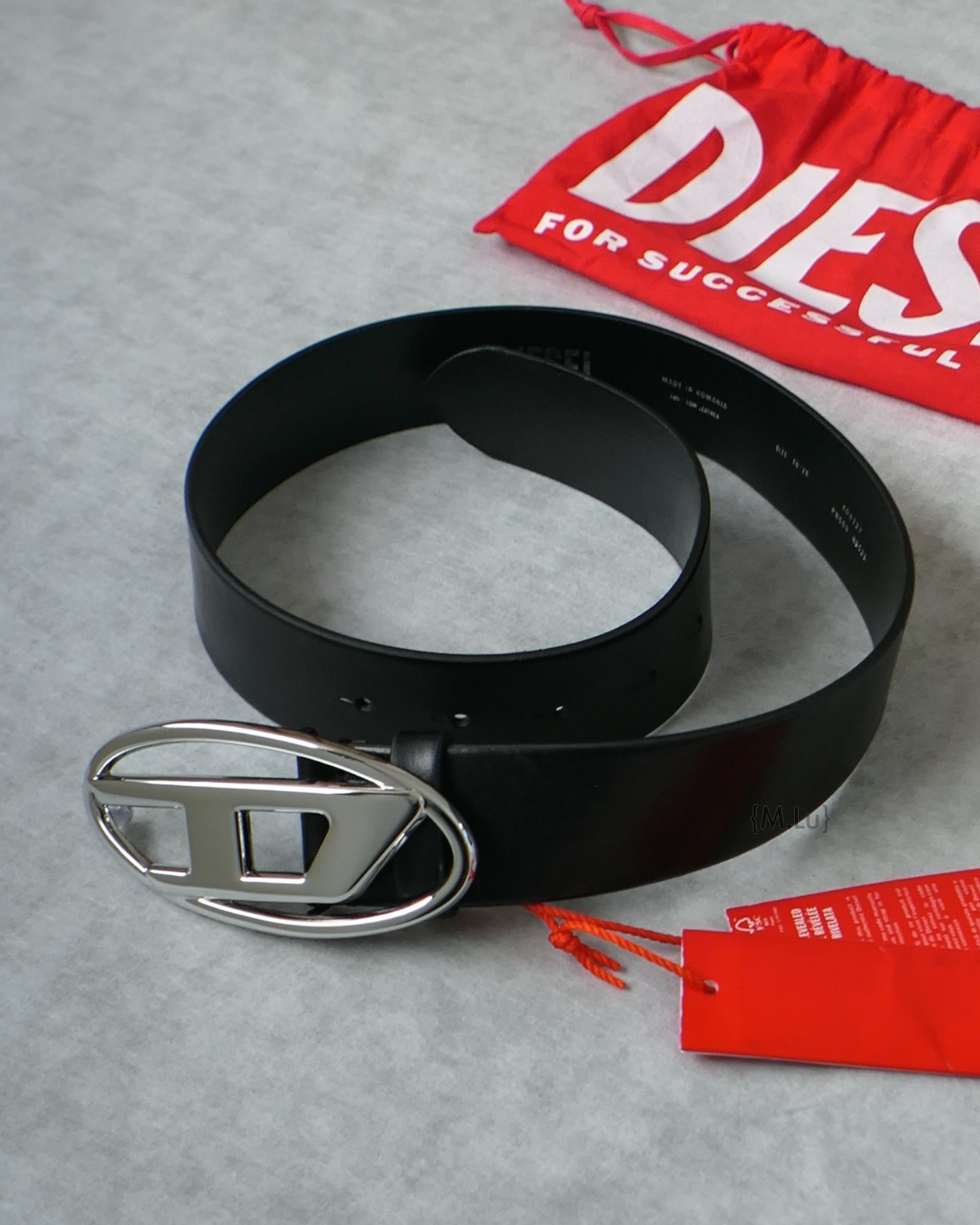 {M.Lu} Diesel B-1dr Leather Belt (Glossy Finish)