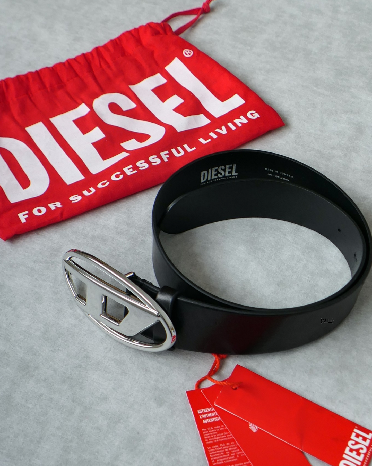 {M.Lu} Diesel B-1dr Leather Belt (Glossy Finish)