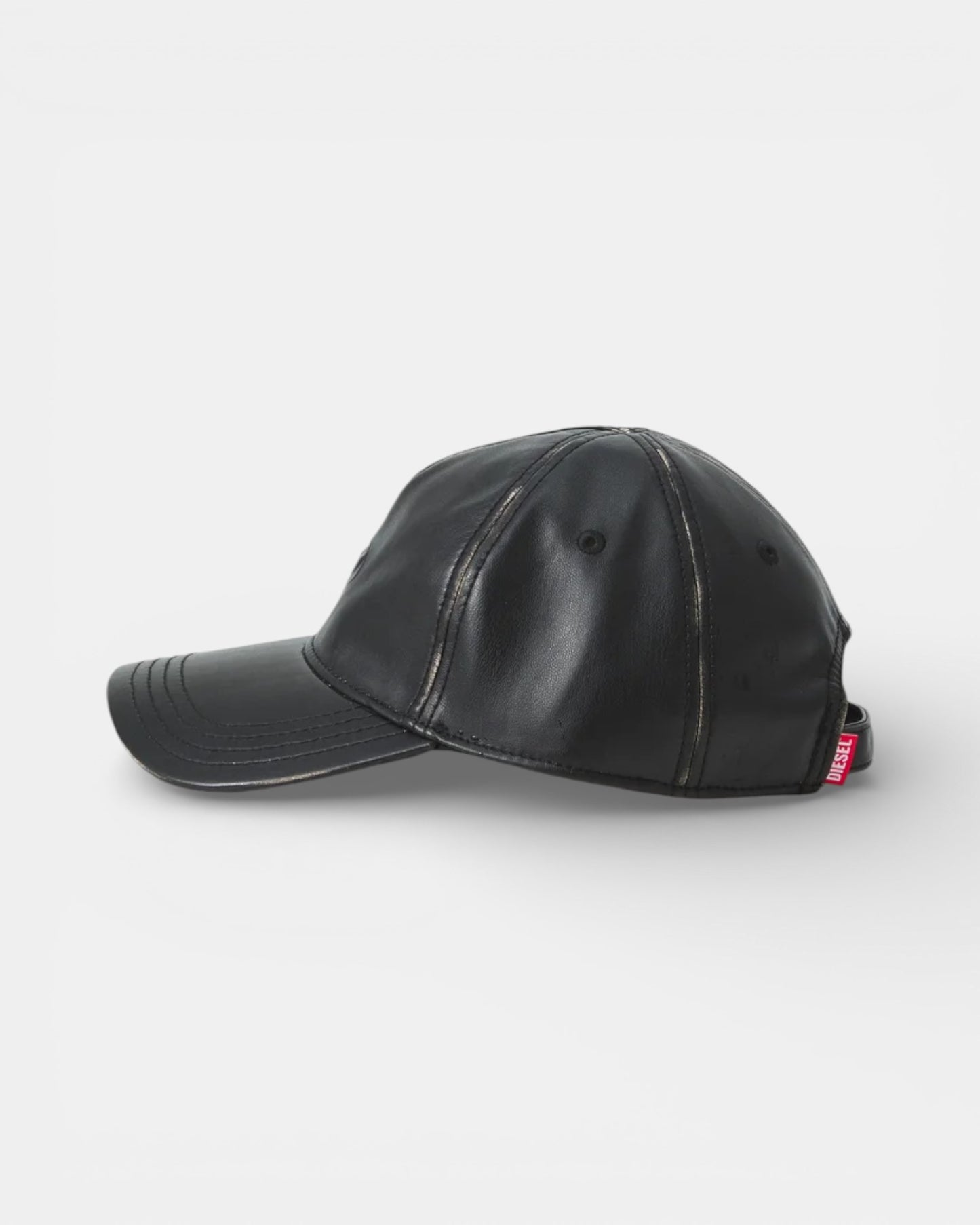{M.Lu} Diesel C-Heather Faux Leather Cap