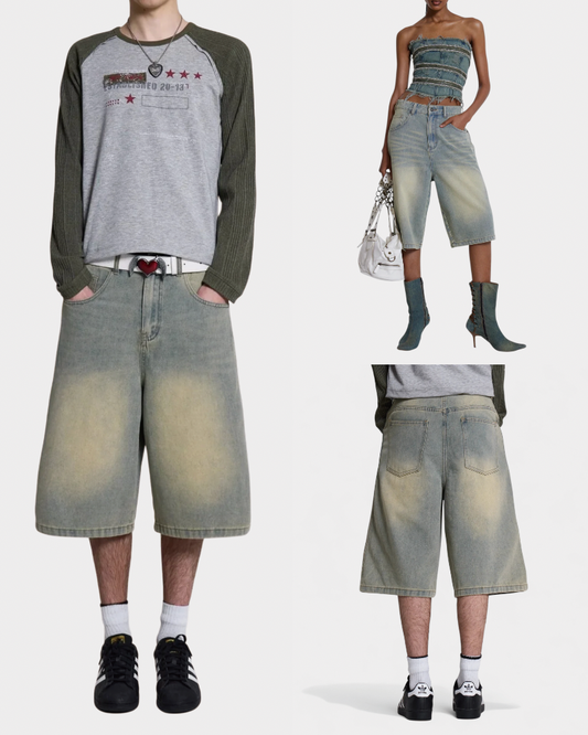 {M.Lu} Jaded London Light Wash Shorts