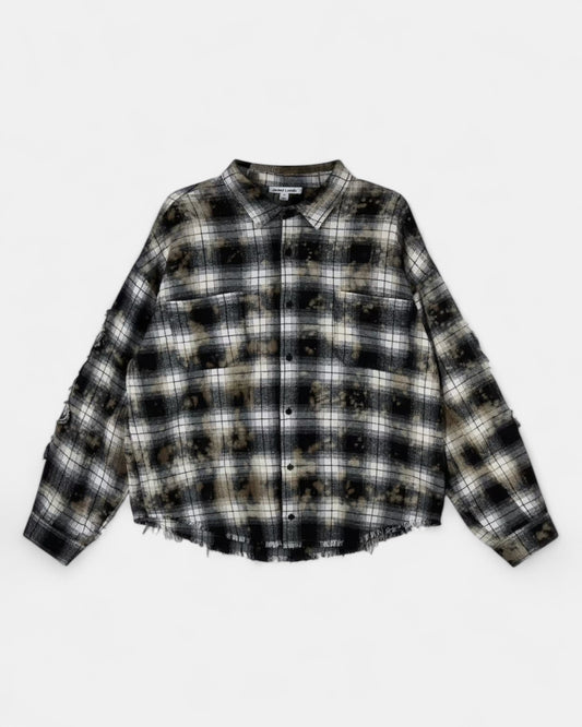 {M.Lu} Jaded London Burnout Plaid Shirt