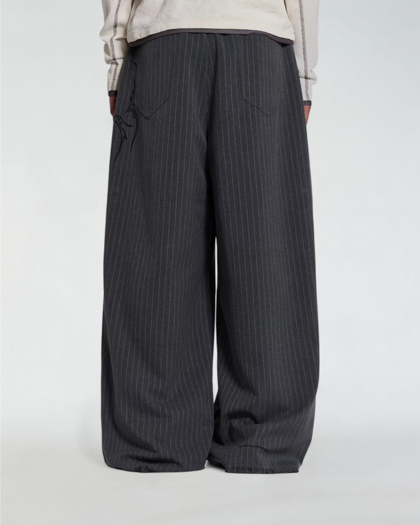 {M.Lu} Jaded London Tattoo Pinstripe Suit Pants