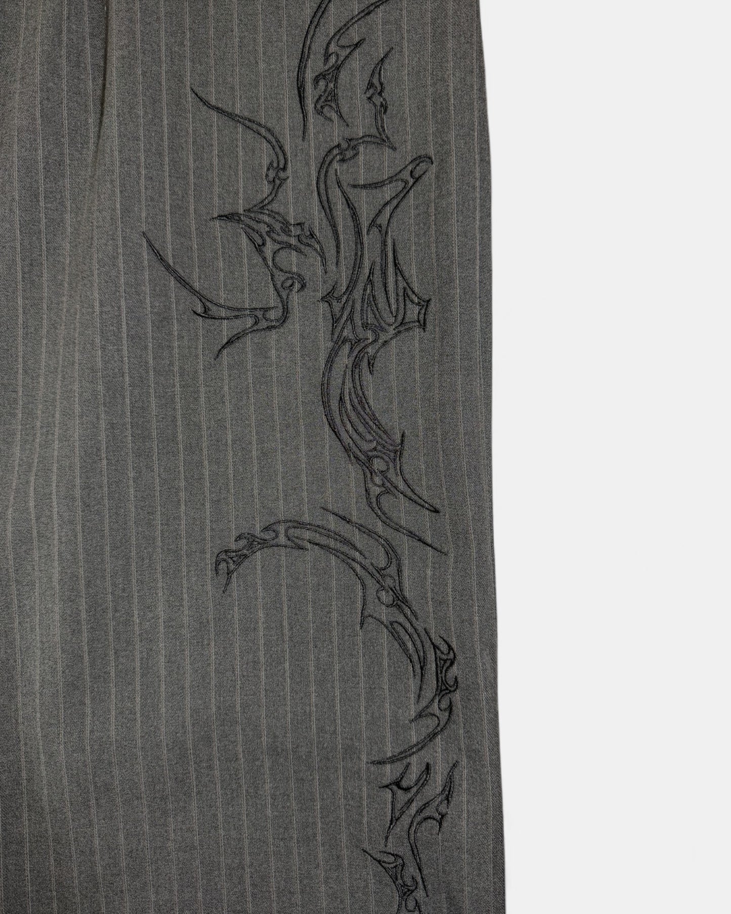 {M.Lu} Jaded London Tattoo Pinstripe Suit Pants