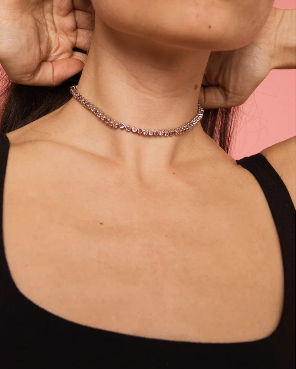 {M.Lu} Collina Strada Tennis Necklace