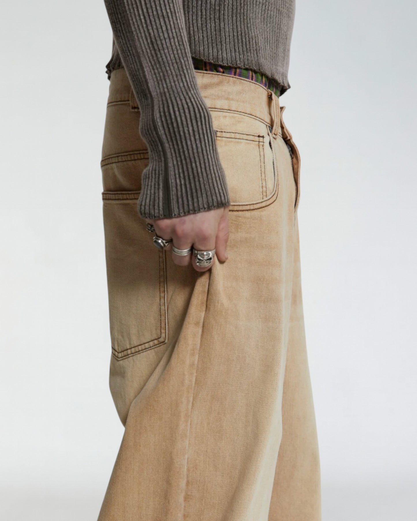 {M.Lu} Jaded London Sand Colossus Jeans