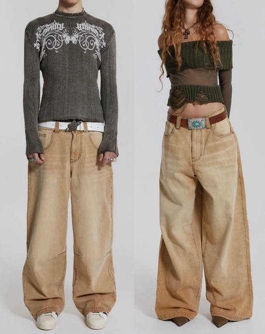 {M.Lu} Jaded London Sand Colossus Jeans