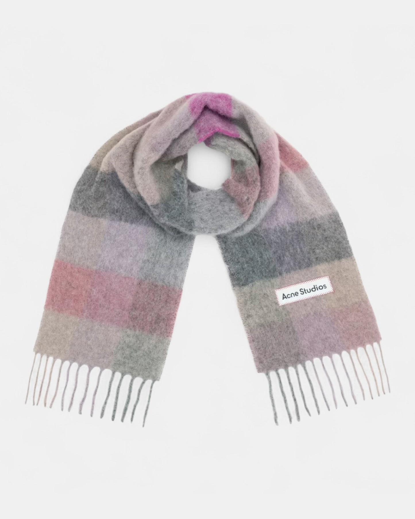 {M.Lu} Acne Studios Check Fringe Scarf
