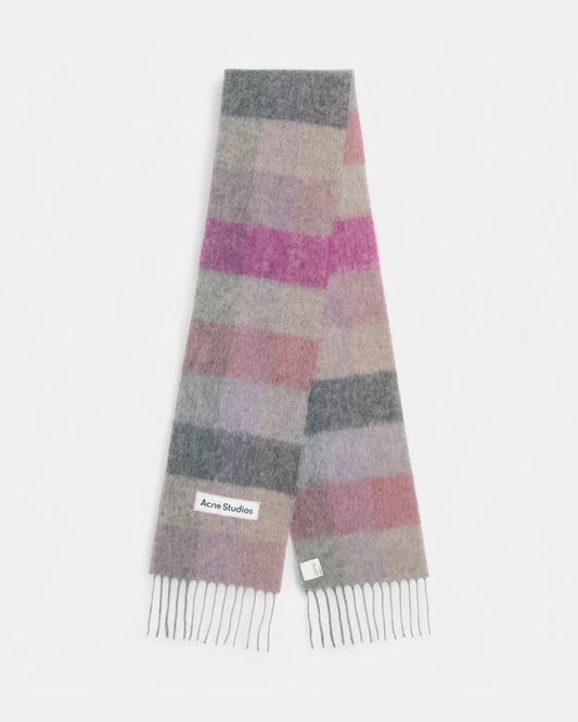 {M.Lu} Acne Studios Check Fringe Scarf