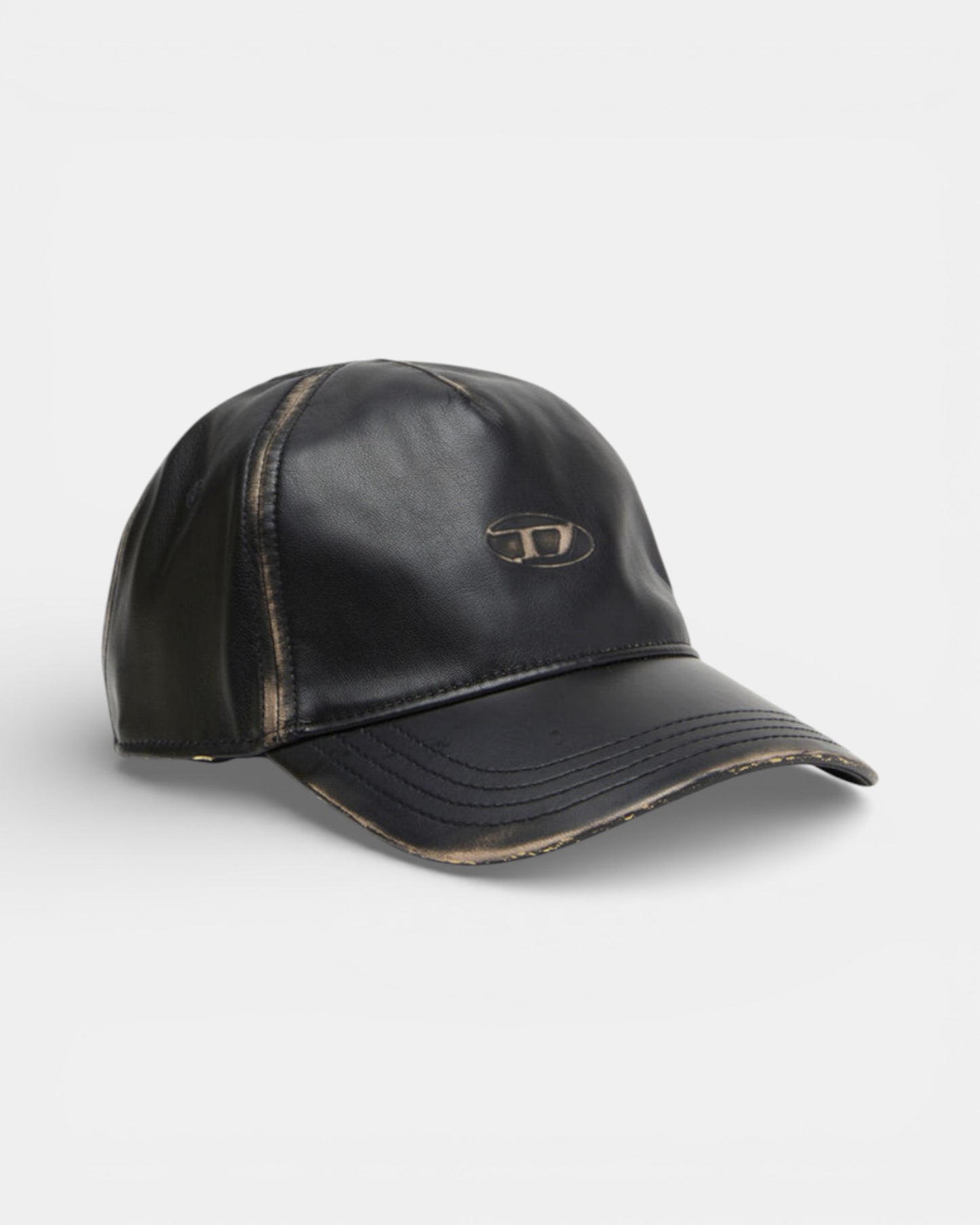 {M.Lu} Diesel C-Heather Faux Leather Cap
