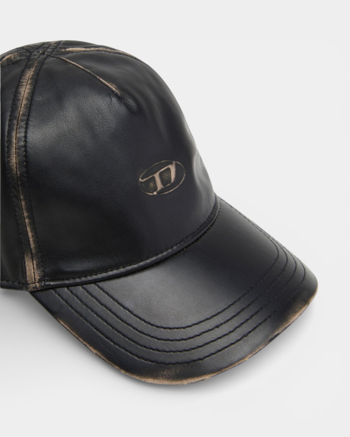 {M.Lu} Diesel C-Heather Faux Leather Cap