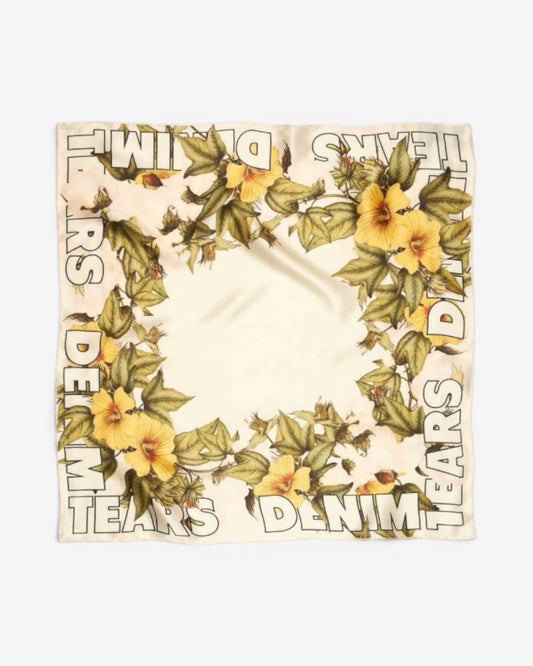 {M.Lu} Denim Tears Floral Logo Silk Scarf
