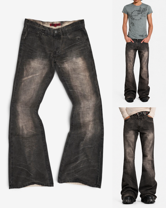 {M.Lu} Jaded London Creased Drift Bootcut Jeans
