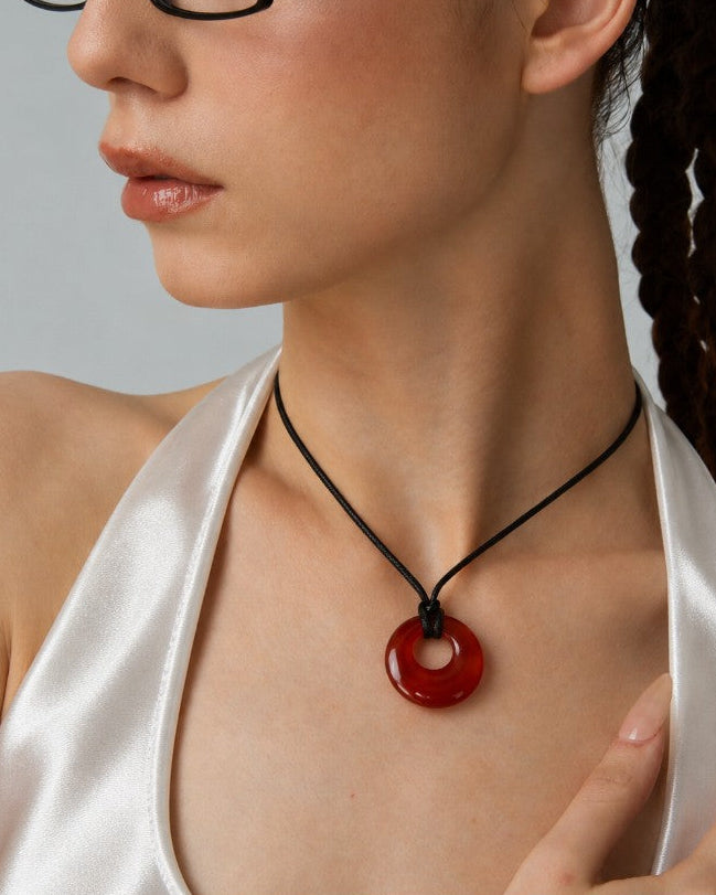 {M.Lu} en route Carnelian Cord Necklace