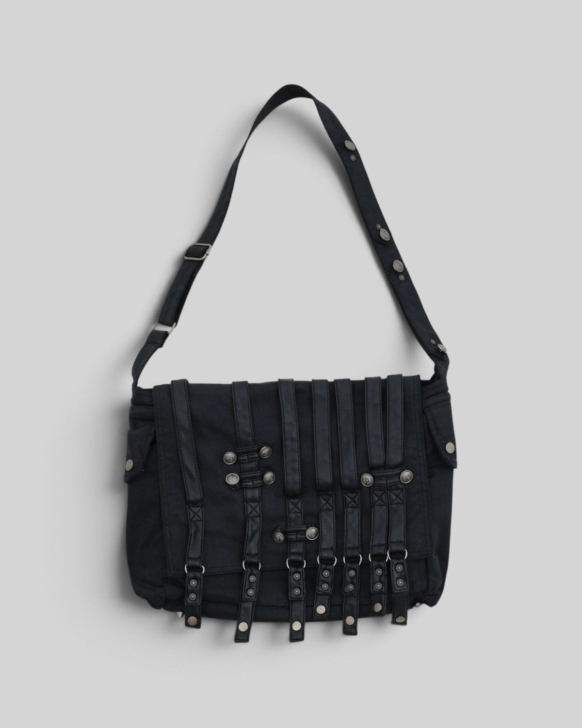 {M.Lu} Jaded London Drummer Coated Denim Messenger Bag