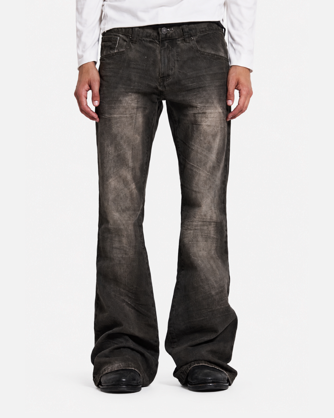 {M.Lu} Jaded London Creased Drift Bootcut Jeans