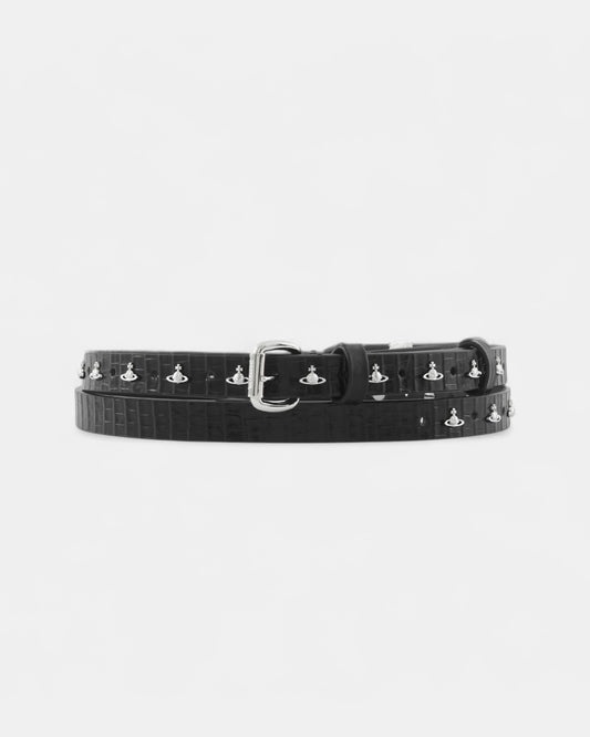 {M.Lu} Vivienne Westwood Mini Alex Orb Stud Buckle Belt