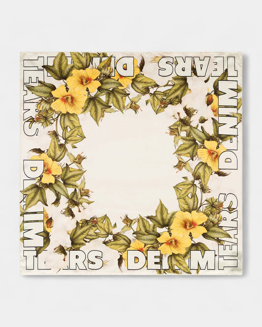 {M.Lu} Denim Tears Floral Logo Silk Scarf