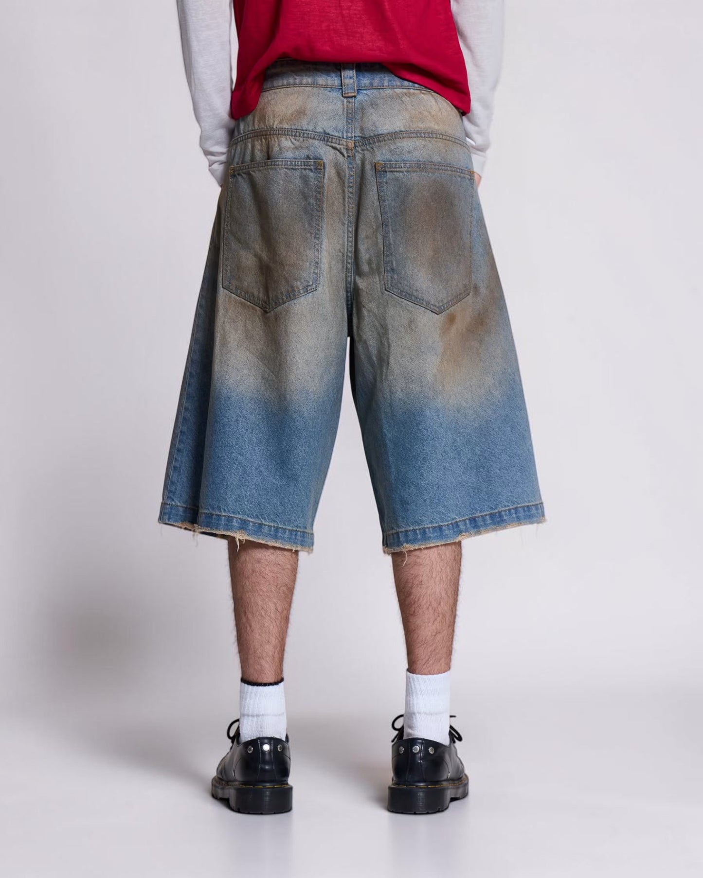 {M.Lu} Jaded London Mud Wash Denim Shorts