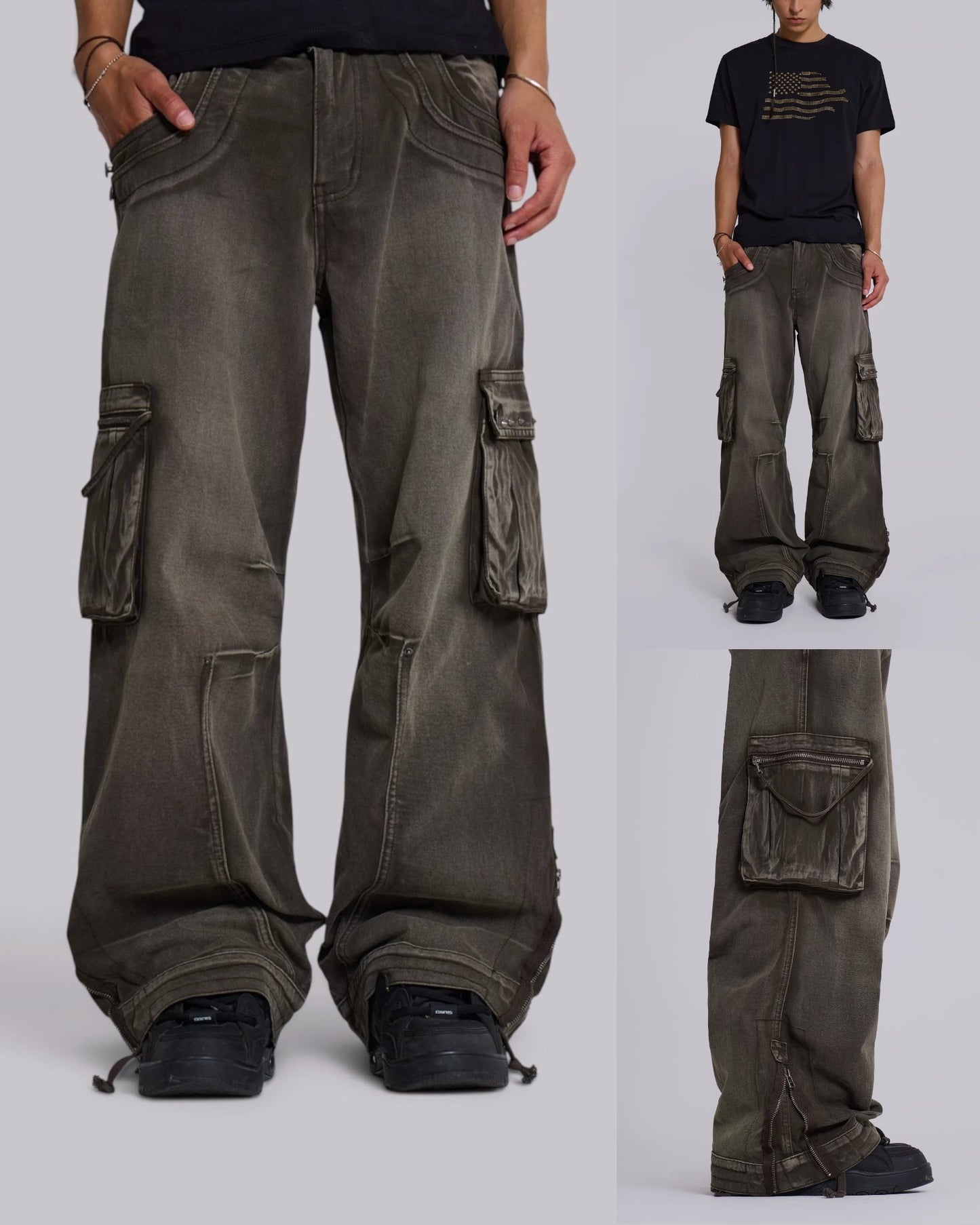 {M.Lu} Jaded London Faded Cargo Jeans